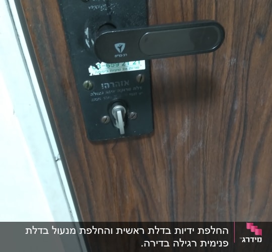 מנעול דלת עם ידית ומפתח תקוע